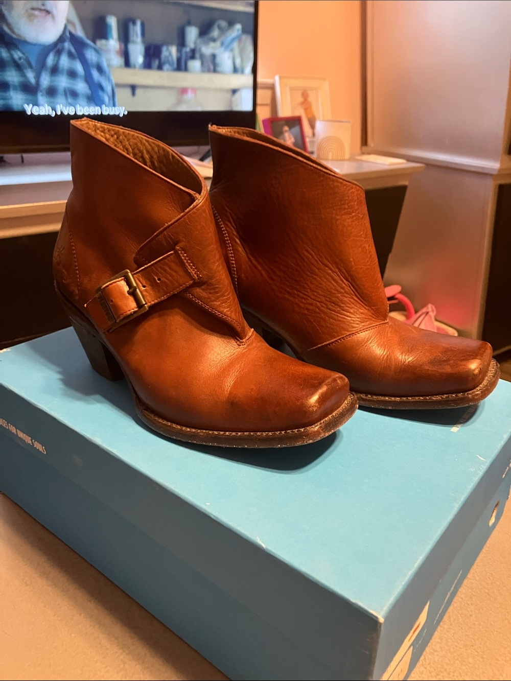 John Fluevog I Believe High Shana Chocolate Brown Leather Ankle Booties